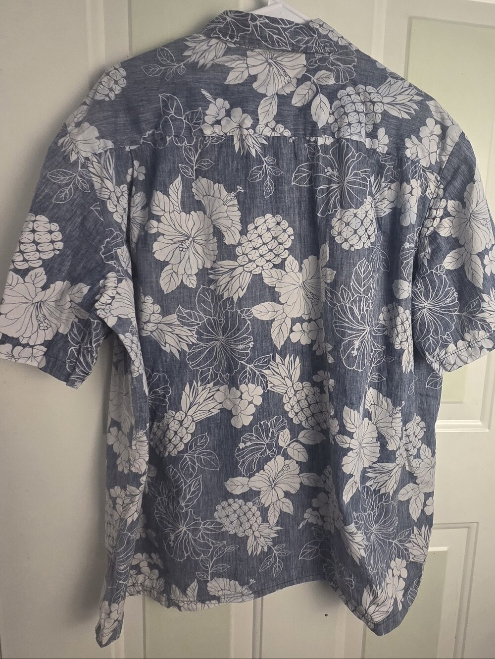 Royal Blue and White Floral Button-Down Shirt